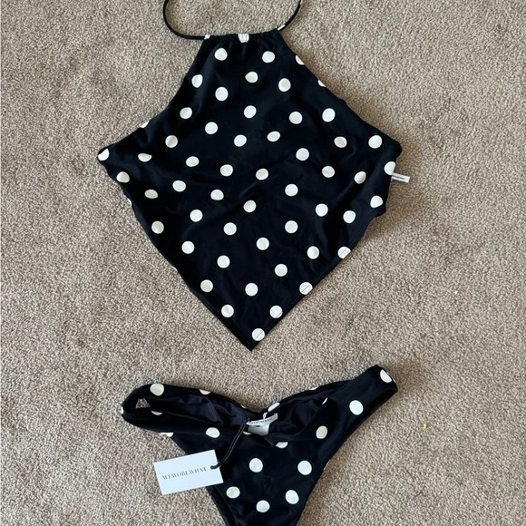 WeWoreWhat Black and White Swim Coverup - Picture 3 of 3